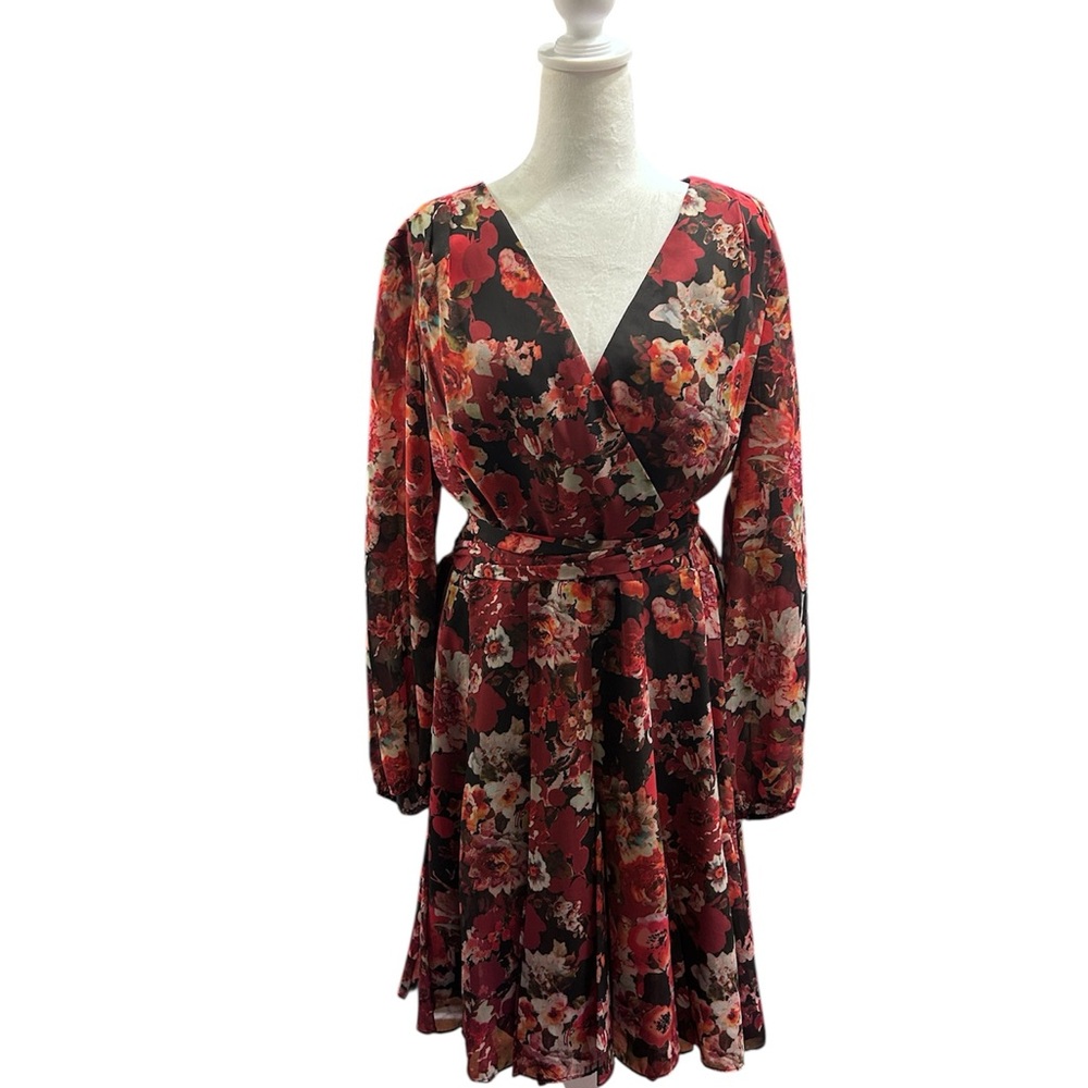 Multi colored Dress with Bishop Sleeves